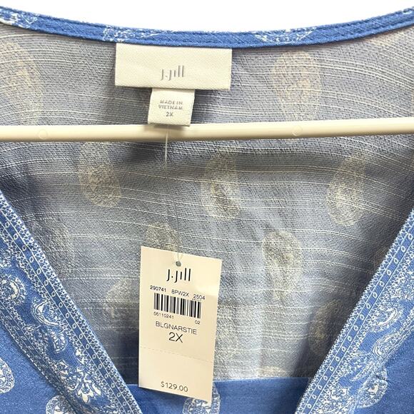 NWT j.jill Border Printed Flounced Hem Dress with POCKETS size 2X - Picture 7 of 8